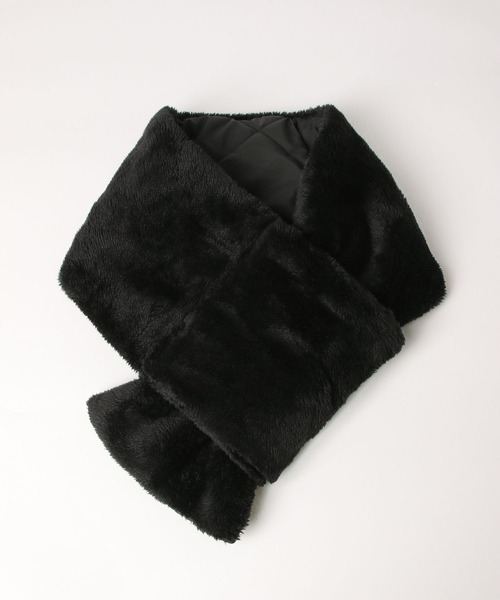 Andemiu（アンデミュウ）の「エアサーマルキルトマフラー704283（マフラー・レディース・ブラック/アイボリー・FREE）」の12枚目の写真