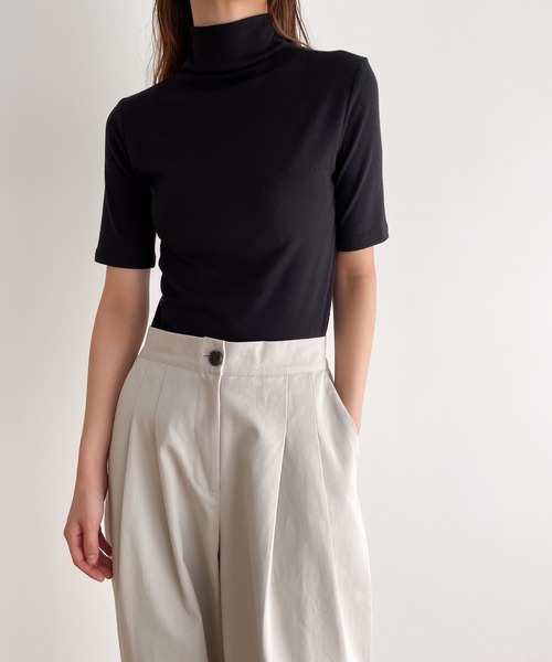 CANAL JEAN（キャナルジーン）の「El mar　ハイネック半袖Tシャツ（Tシャツ/カットソー・レディース・ブラウン/ブラック/グレー・ONE SIZE）」の2枚目の写真