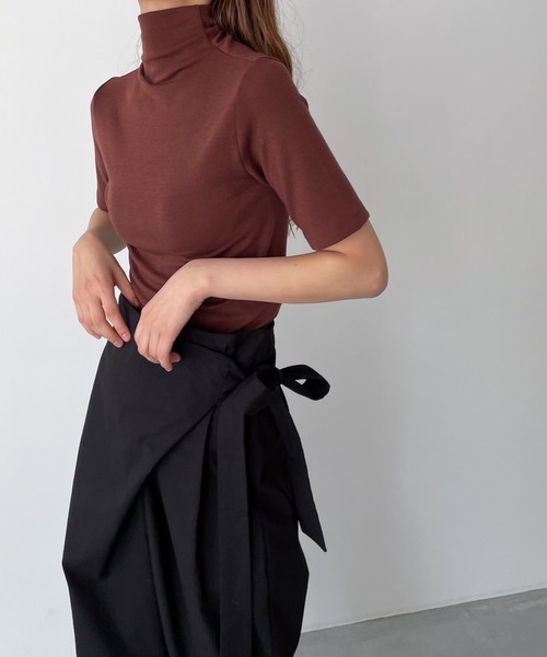 CANAL JEAN（キャナルジーン）の「El mar　ハイネック半袖Tシャツ（Tシャツ/カットソー・レディース・ブラウン/ブラック/グレー・ONE SIZE）」の11枚目の写真