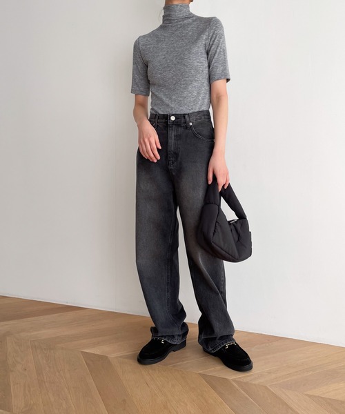 CANAL JEAN（キャナルジーン）の「El mar　ハイネック半袖Tシャツ（Tシャツ/カットソー・レディース・ブラウン/ブラック/グレー・ONE SIZE）」の10枚目の写真