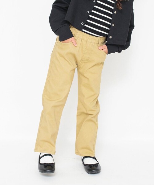 BRANSHES（ブランシェス）の「【デイリー】ストレートロングパンツ（その他パンツ・キッズ・ベージュ/ネイビー/オレンジ/ライトベージュ/ブラック・100/90/110/150/130/120/140）」の2枚目の写真