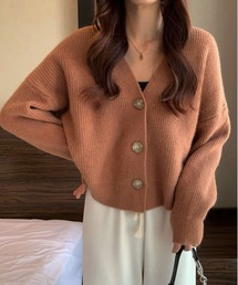 ショート丈 ニット カーディガン