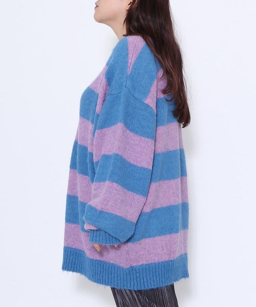 PUNYUS（プニュズ）の「オーバーボーダーニット（ニット/セーター・レディース・レッド/ホワイト/グリーン/ブルー・3/4/1/2）」の18枚目の写真