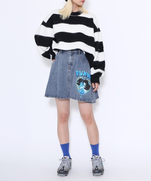 PUNYUS（プニュズ）の「オーバーボーダーニット（ニット/セーター・レディース・レッド/ホワイト/グリーン/ブルー・3/4/1/2）」の14枚目の写真