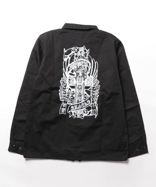 DOGTOWN（ドッグタウン）の「DT Dressen1 T/C COACH JACKET/DOGTOWN(ドッグタウン)コーチジャケット（ナイロンジャケット・メンズ・ブラック×ホワイト/ベージュ・MEDIUM/LARGE/X-LARGE）」の3枚目の写真