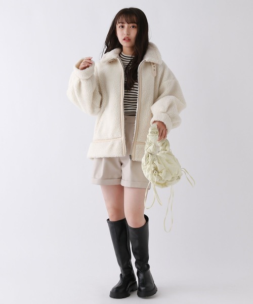 repipi armario（レピピ アルマリオ）の「ボアジャケット（その他アウター・キッズ・ホワイト/ブラウン/ブラック・MEDIUM/SMALL/LARGE）」の7枚目の写真