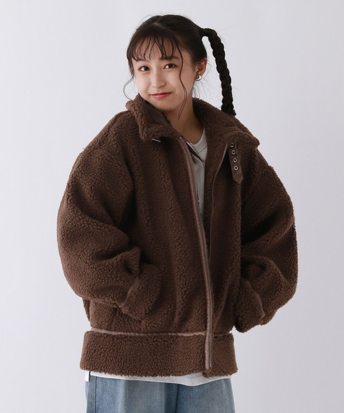 repipi armario（レピピ アルマリオ）の「ボアジャケット（その他アウター・キッズ・ホワイト/ブラウン/ブラック・MEDIUM/SMALL/LARGE）」の9枚目の写真