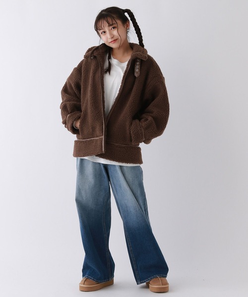 repipi armario（レピピ アルマリオ）の「ボアジャケット（その他アウター・キッズ・ホワイト/ブラウン/ブラック・MEDIUM/SMALL/LARGE）」の10枚目の写真
