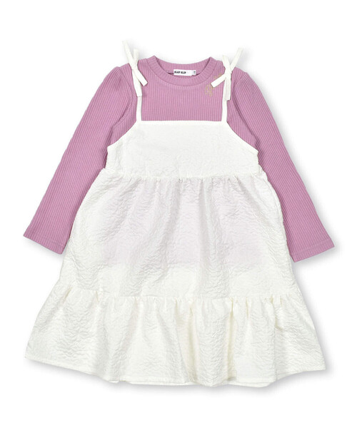 SLAP SLIP（スラップスリップ）の「エンボスティアードドッキングワンピース(80~130cm)（ワンピース・キッズ・ブラック/オフホワイト・90cm/100cm/110cm/130cm/120cm/80ｃｍ）」の7枚目の写真