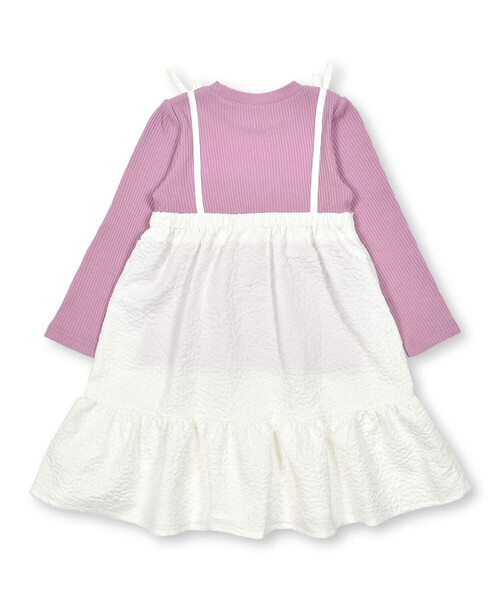 SLAP SLIP（スラップスリップ）の「エンボスティアードドッキングワンピース(80~130cm)（ワンピース・キッズ・ブラック/オフホワイト・90cm/100cm/110cm/130cm/120cm/80ｃｍ）」の8枚目の写真