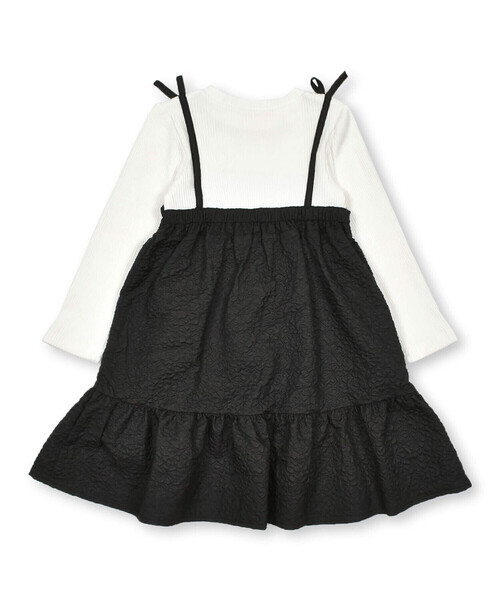 SLAP SLIP（スラップスリップ）の「エンボスティアードドッキングワンピース(80~130cm)（ワンピース・キッズ・ブラック/オフホワイト・90cm/100cm/110cm/130cm/120cm/80ｃｍ）」の16枚目の写真