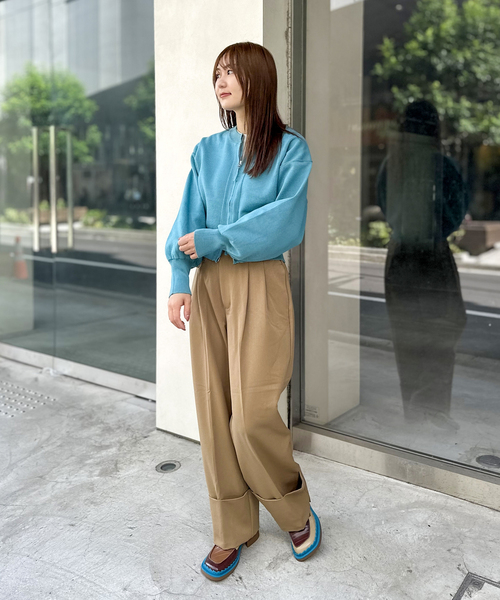 COMMRE（コムル）の「【COMMRE / コムル】ストライプ裾ダブルスラックス（スラックス・レディース・ネイビー/ベージュ/グレー・FREE）」の10枚目の写真