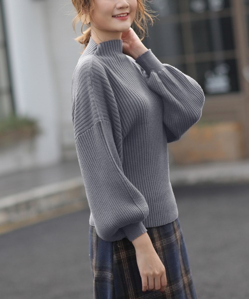 Doux Belle(ドゥーベル)の「バルーンスリーブリブニットセーター(ニット/セーター・レディース・グレー/ベージュ/ブラック/ブラウン系その他/ブラウン系その他2・FREE)」の15枚目の写真