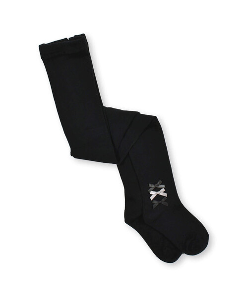 BeBe（ベベ）の「サイドリボンタイツ(80~140cm)（タイツ/ストッキング・キッズ・オフホワイト/ブラック・M/S/L/XS）」の4枚目の写真