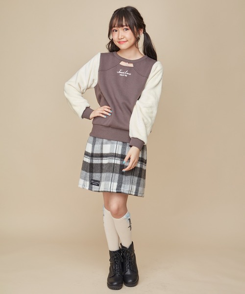 JENNI love（ジェニィラブ）の「裏起毛フロントあきそでボアトレーナー