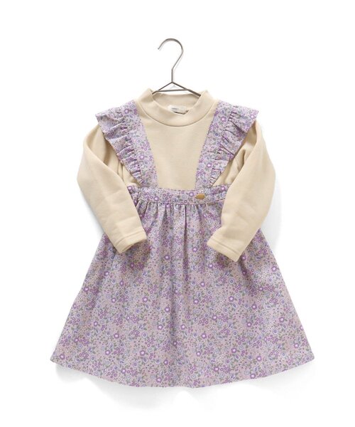 Seraph（セラフ）の「【裏起毛】ジャンスカドッキングワンピース（ワンピース・キッズ・ラベンダー/インディゴブルー/チャコール・95/120/110/130/80/100/90/140）」の3枚目の写真