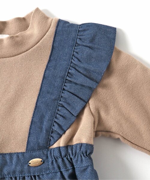 Seraph（セラフ）の「【裏起毛】ジャンスカドッキングワンピース（ワンピース・キッズ・ラベンダー/インディゴブルー/チャコール・95/120/110/130/80/100/90/140）」の5枚目の写真