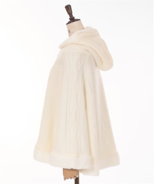 axes femme（アクシーズファム）の「編み上げ裏ボアニットポンチョ（ポンチョ・レディース・キナリ/ピンク/グレー・FREE）」の13枚目の写真