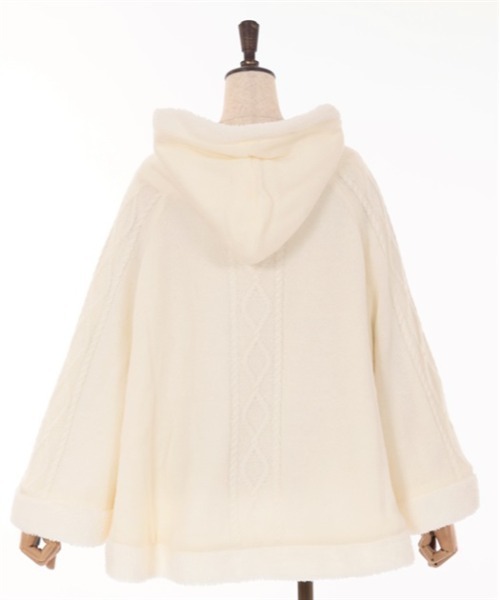 axes femme（アクシーズファム）の「編み上げ裏ボアニットポンチョ