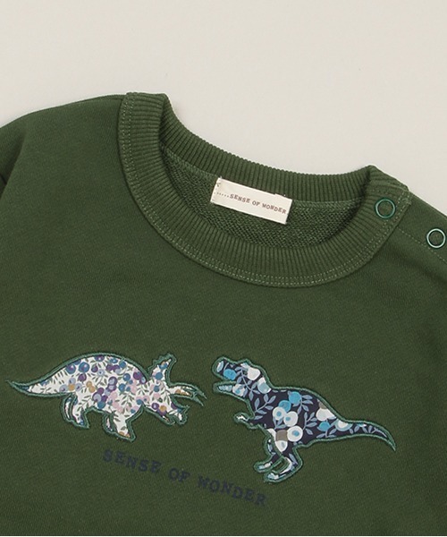 sense of wonder（センスオブワンダー）の「リバティファブリック恐竜トレーナー（スウェット・キッズ・ダークグリーン/チャコール・90cm/100cm/120cm/130cm/80ｃｍ/110cm）」の10枚目の写真