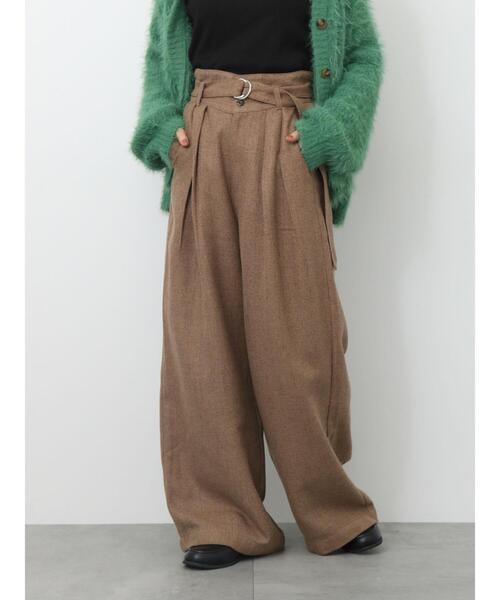 ehka sopo（エヘカソポ）の「ツイードベルト付ワイドパンツ（その他パンツ・レディース・ブラック/ベージュ/グレー・F）」の3枚目の写真