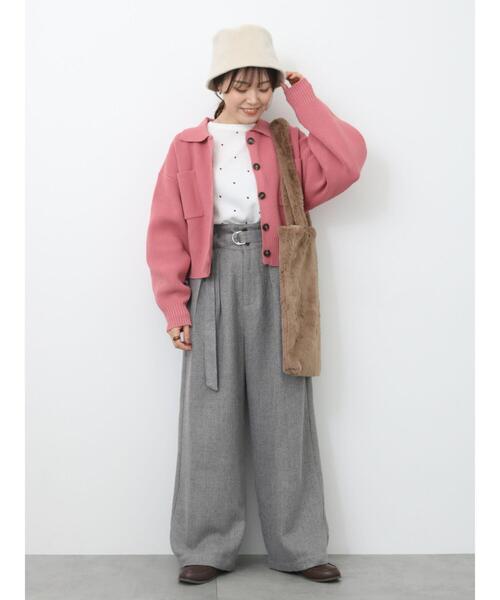 ehka sopo（エヘカソポ）の「ツイードベルト付ワイドパンツ（その他パンツ・レディース・ブラック/ベージュ/グレー・F）」の10枚目の写真