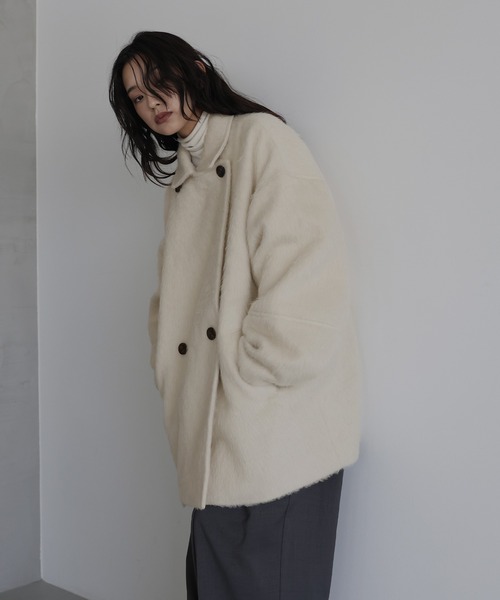 シャギーチェックレイヤードコートイエロー manela hellam /同型 2WAYフレアーステンカラーシャギーコート - ベルーナ【公式】