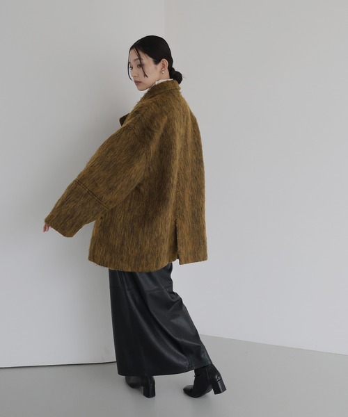 hellam シャギーミドルコート カーキ シャギーミドルコート – hellam