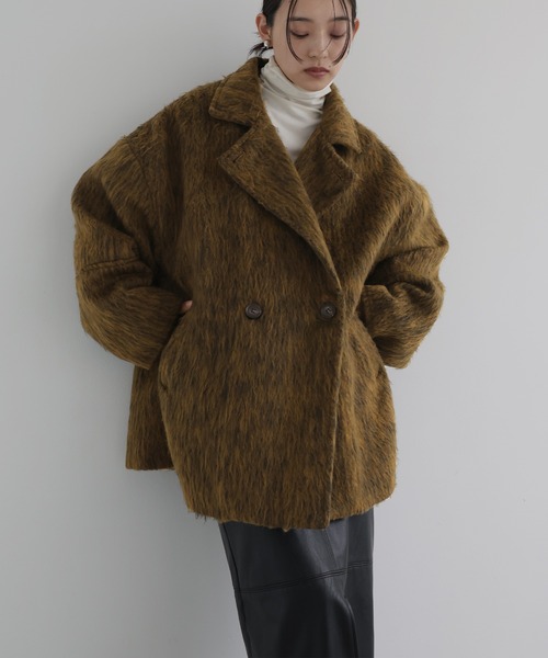 (1度のみ着用) hellam グレー ミドルコート hellam シャギーミドルコート グレー フリーサイズ - メルカリ