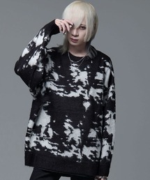 SILVER BULLET | 『CavariA/キャバリア』モヘアタッチアブストラクト柄オーバーサイズクルー長袖ニット(ニット/セーター)