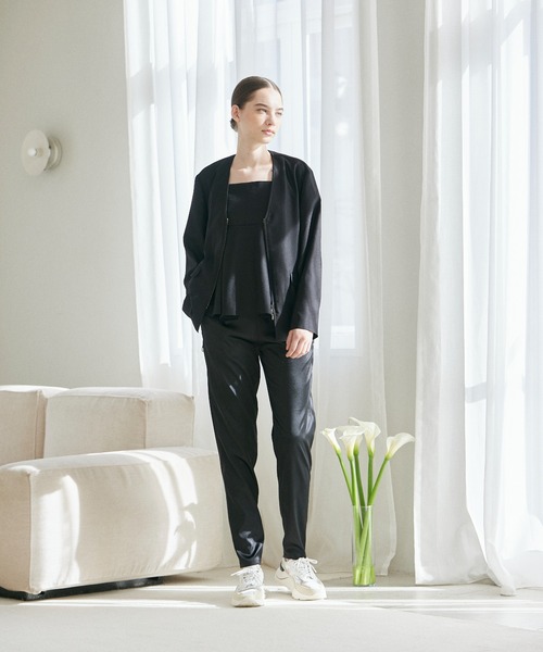 INED CLARO（イネドクラロ）の「ケープスリーブジャケット【セットアップ対応】（ノーカラージャケット・レディース・ブラック/ネイビー・フリー）」の10枚目の写真