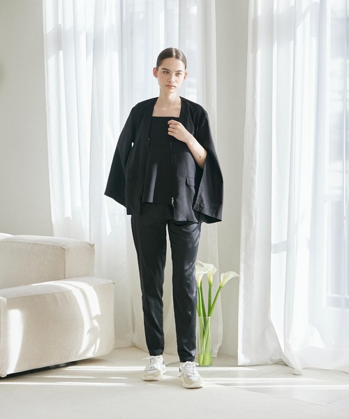 INED CLARO（イネドクラロ）の「ケープスリーブジャケット【セットアップ対応】（ノーカラージャケット・レディース・ブラック/ネイビー・フリー）」の22枚目の写真