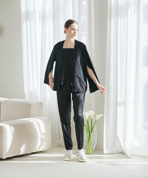 INED CLARO（イネドクラロ）の「ケープスリーブジャケット【セットアップ対応】（ノーカラージャケット・レディース・ブラック/ネイビー・フリー）」の21枚目の写真