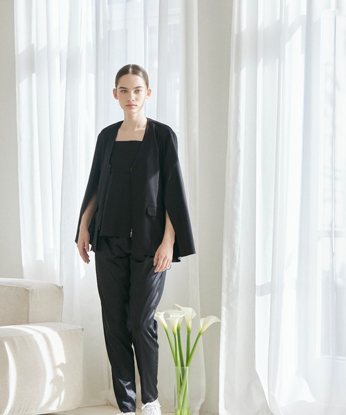 INED CLARO（イネドクラロ）の「ケープスリーブジャケット【セットアップ対応】（ノーカラージャケット・レディース・ブラック/ネイビー・フリー）」の16枚目の写真