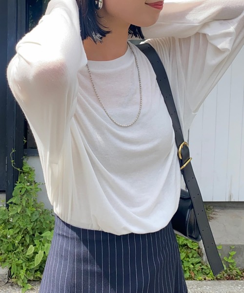 SHENERY（シーナリー）の「ルーズロンTee（Tシャツ/カットソー・レディース・オフホワイト/ブラック・FREE）」の17枚目の写真