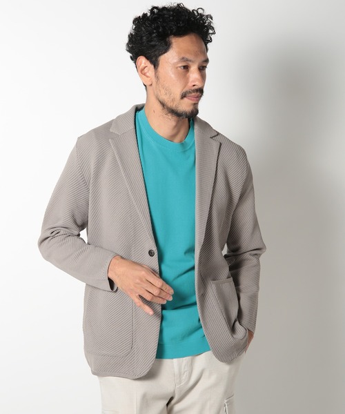 MEN'S BIGI（メンズビギ）の「メッシュツイルニットジャケット（テーラードジャケット・メンズ・ベージュ/ブルー/ボルドー・01/02/03）」の19枚目の写真