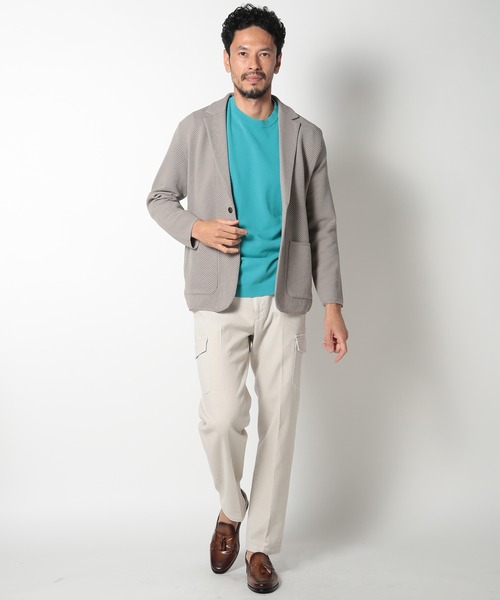 MEN'S BIGI（メンズビギ）の「メッシュツイルニットジャケット（テーラードジャケット・メンズ・ベージュ/ブルー/ボルドー・01/02/03）」の7枚目の写真