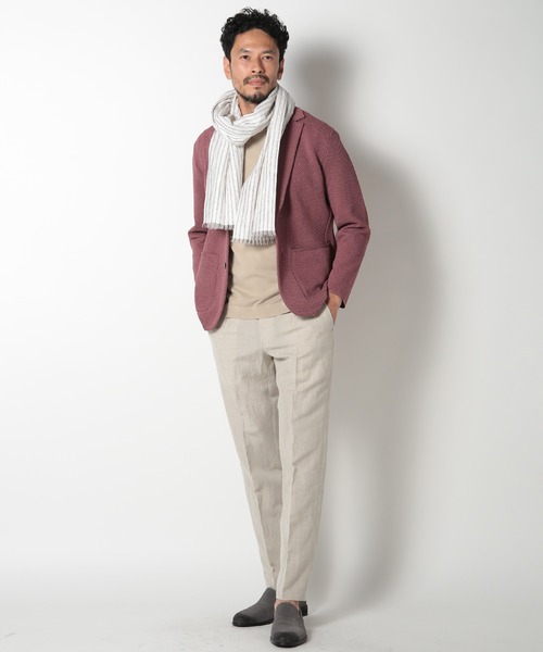 MEN'S BIGI（メンズビギ）の「メッシュツイルニットジャケット（テーラードジャケット・メンズ・ベージュ/ブルー/ボルドー・01/02/03）」の21枚目の写真