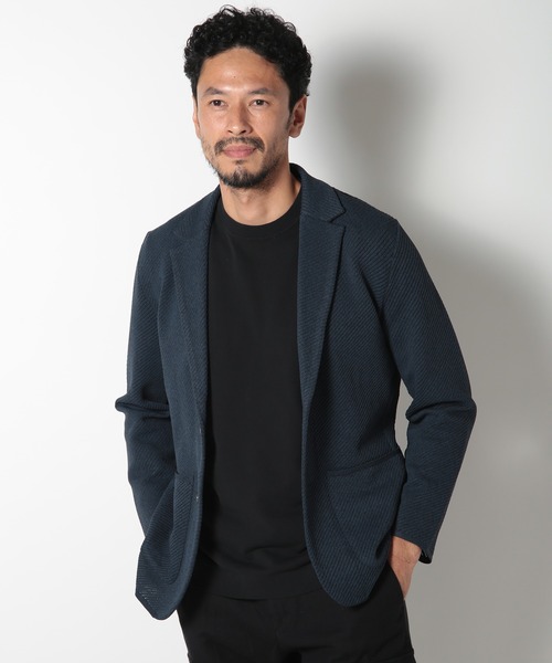 MEN'S BIGI（メンズビギ）の「メッシュツイルニットジャケット（テーラードジャケット・メンズ・ベージュ/ブルー/ボルドー・01/02/03）」の11枚目の写真