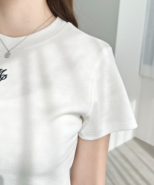 セール】ワンポイント刺繍半袖チビTシャツ（Tシャツ/カットソー