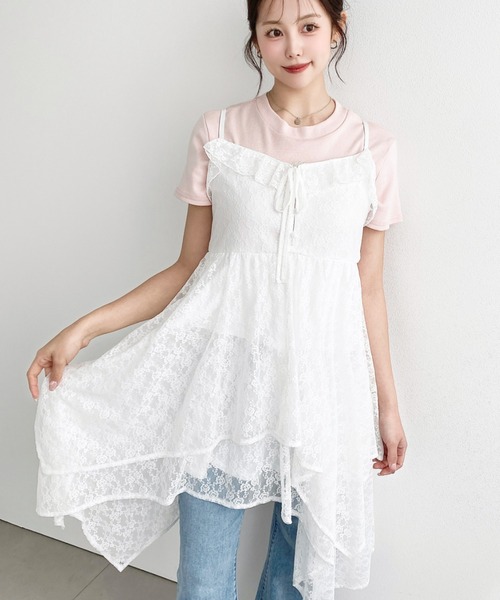 moment+(モーメントプラス)の「ワンポイント刺繍半袖チビTシャツ(Tシャツ/カットソー・レディース・ホワイト系その他/ナチュラル/オフホワイト/ブラック/ピンク・L/M)」の6枚目の写真