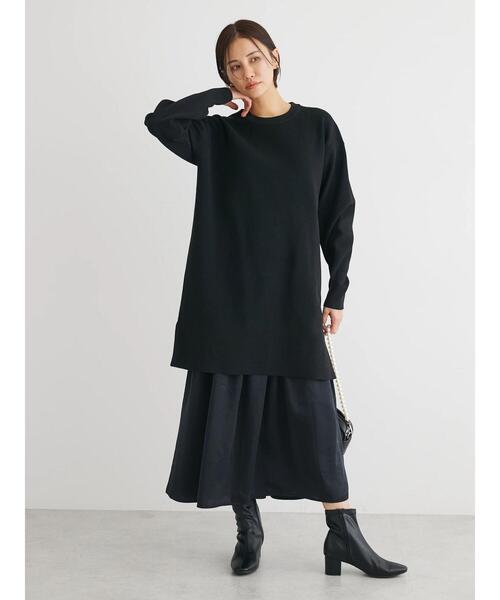 Green Parks(グリーンパークス)の「SET2点 ニットチュニック+キャミワンピース(ワンピース・レディース・ブラック/ホワイト系その他2/グリーン系その他3・FREE)」の5枚目の写真