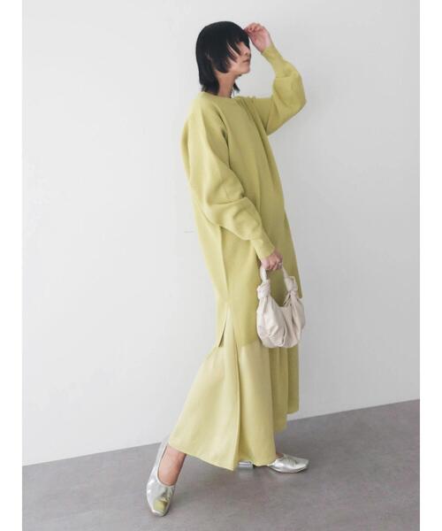 Green Parks(グリーンパークス)の「SET2点 ニットチュニック+キャミワンピース(ワンピース・レディース・ブラック/ホワイト系その他2/グリーン系その他3・FREE)」の6枚目の写真