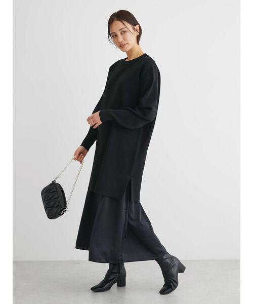 Green Parks(グリーンパークス)の「SET2点 ニットチュニック+キャミワンピース(ワンピース・レディース・ブラック/ホワイト系その他2/グリーン系その他3・FREE)」の11枚目の写真