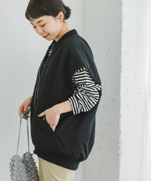 ITEMS URBANRESEARCH（アイテムズ アーバンリサーチ）の「中綿2WAYブルゾン（ブルゾン・レディース・カーキ/ブラック・FREE）」の4枚目の写真