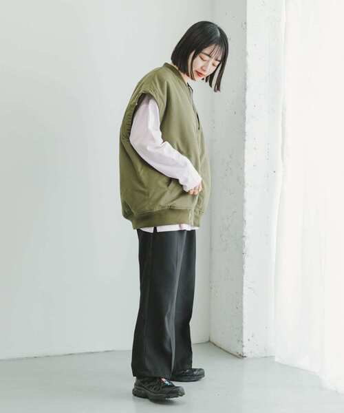 ITEMS URBANRESEARCH（アイテムズ アーバンリサーチ）の「中綿2WAYブルゾン（ブルゾン・レディース・カーキ/ブラック・FREE）」の18枚目の写真