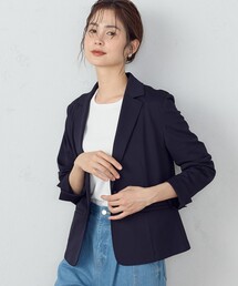【 ウォッシャブル ストレッチ 】鹿の子 テーラードジャケット