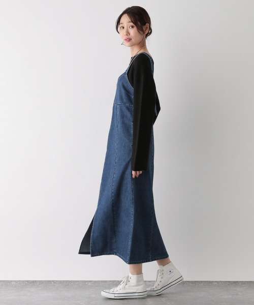GLOBAL WORK（グローバルワーク）の「GOODデニムジャンスカ/991666（ジャンパースカート・レディース・スミクロ/ブルー・FREE）」の16枚目の写真