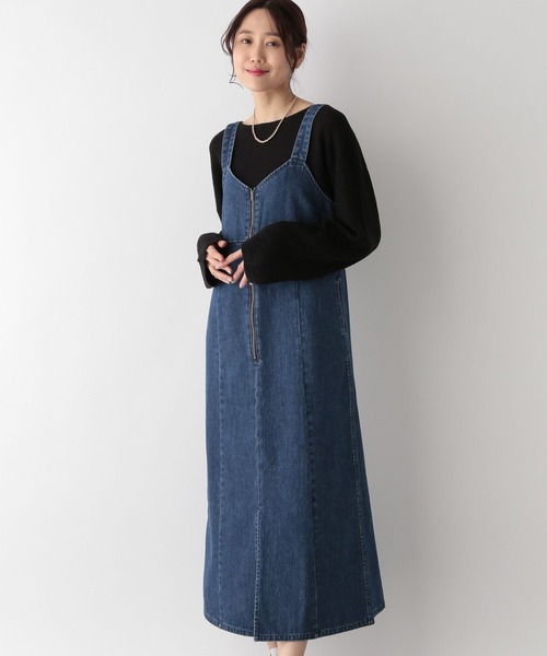 GLOBAL WORK（グローバルワーク）の「GOODデニムジャンスカ/991666（ジャンパースカート・レディース・スミクロ/ブルー・FREE）」の14枚目の写真