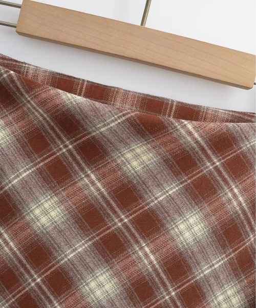 aimoha（アイモハ）の「チェック柄マーメードスカート（スカート・レディース・チョコ/ネイビー/レッド・SMALL/MEDIUM）」の12枚目の写真